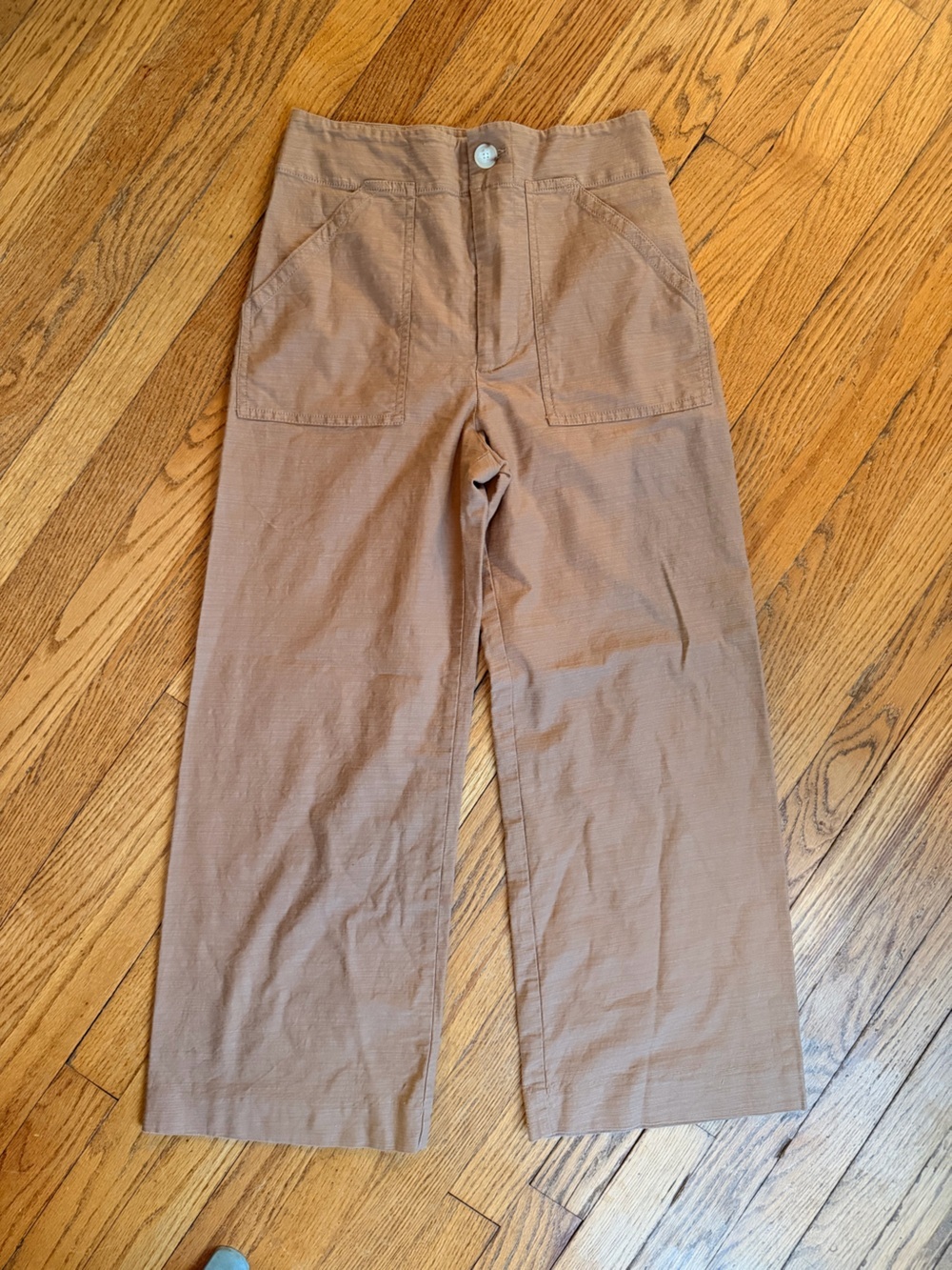 Maeve Anthropologie Camel Wide Leg Cropped Utility Pants Women’s Size 4